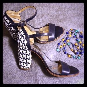 Coach heels - navy & white